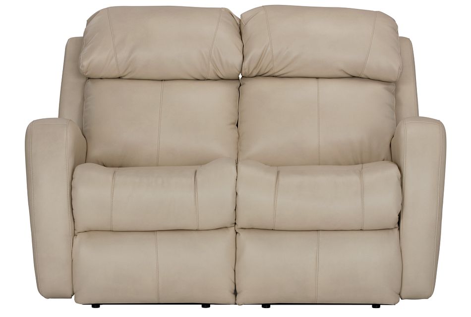 Finn Light Beige Micro Power Reclining Loveseat