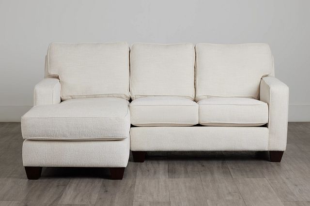 Andie White Fabric Left Chaise Sectional