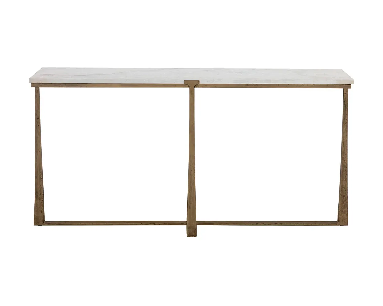 Cowart White Marble Console Table