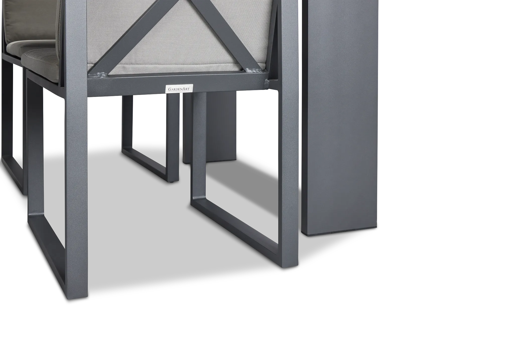 Linear Dark Gray 70" Aluminum Table & 4 Cushioned Side Chairs