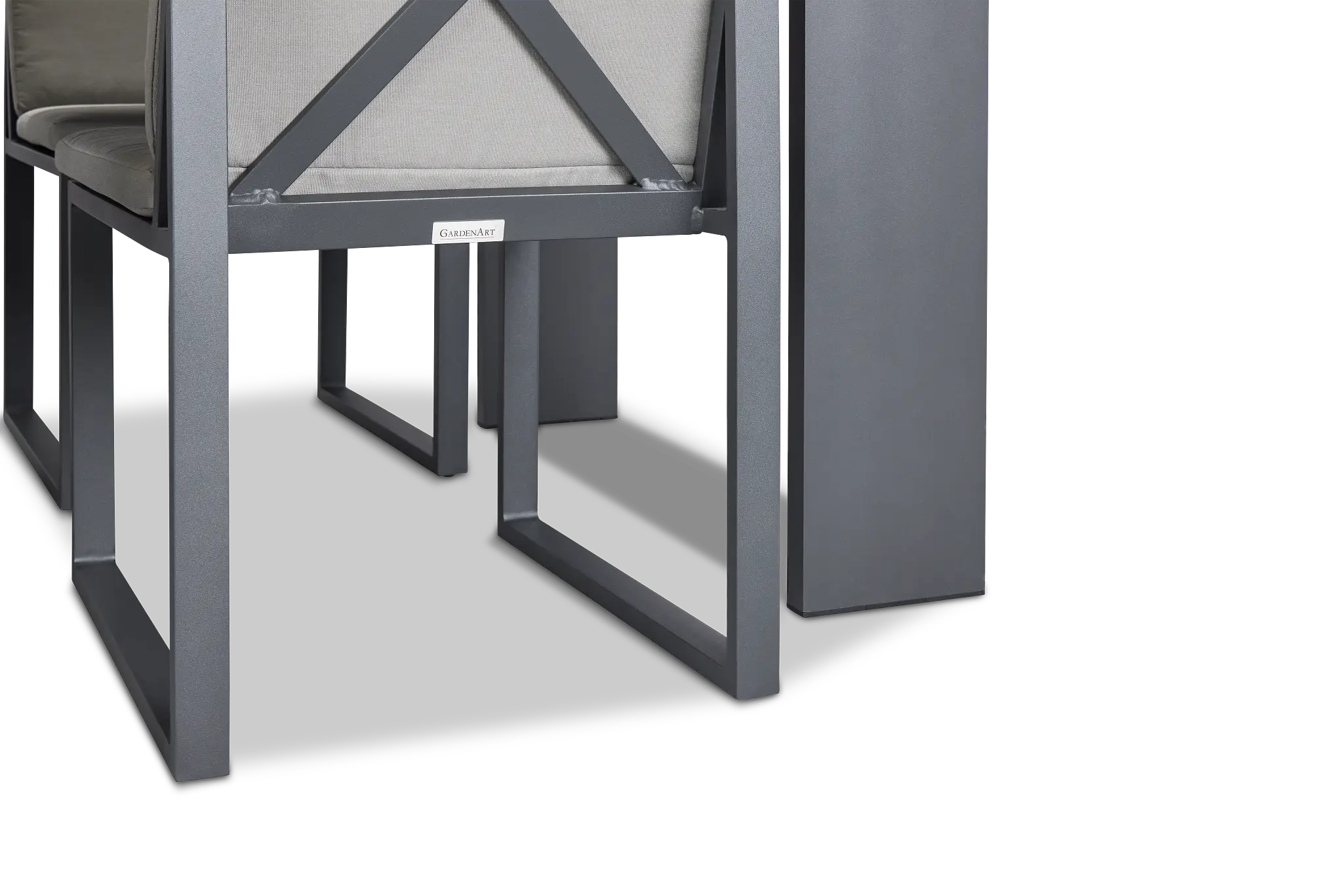 Linear Dark Gray 70" Aluminum Table & 4 Cushioned Side Chairs Linear Dark Gray 70" Aluminum Table & 4 Cushioned Side Chairs