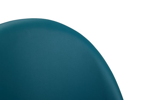 Capri Teal Micro Upholstered Side Chair W/ Black Legs