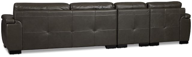 Braden Dark Gray Leather Small Left Chaise Sectional