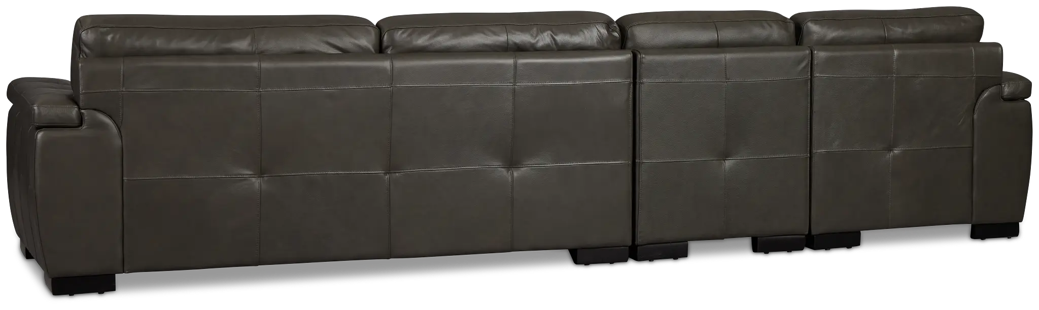 Braden Dark Gray Leather Small Left Chaise Sectional Braden Dark Gray Leather Small Left Chaise Sectional