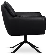 Farley Black Micro Swivel Accent Chair