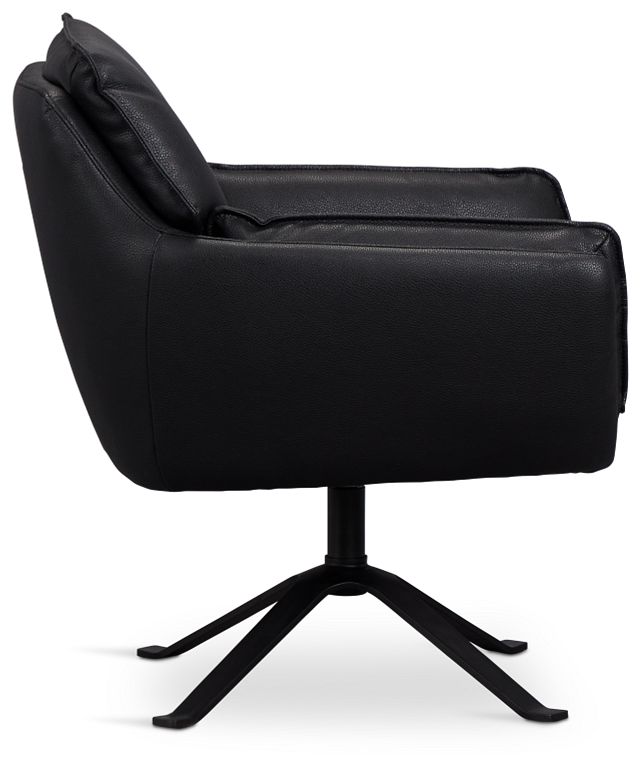 Farley Black Micro Swivel Accent Chair