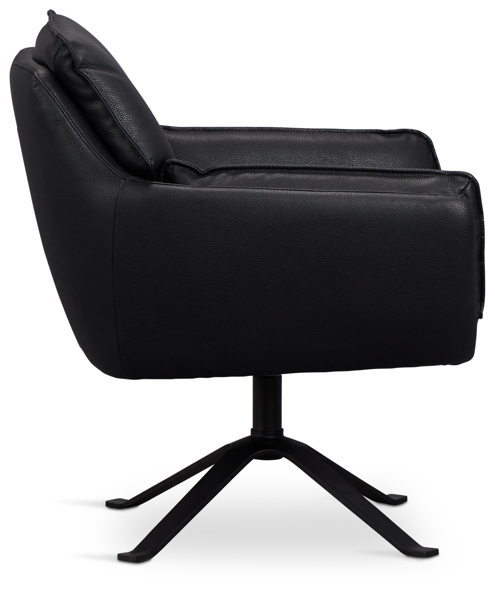 Farley Black Micro Swivel Accent Chair