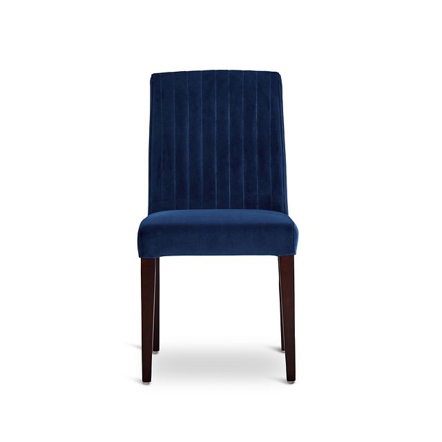 Fraser Dark Blue Velvet Upholstered Side Chair (1)