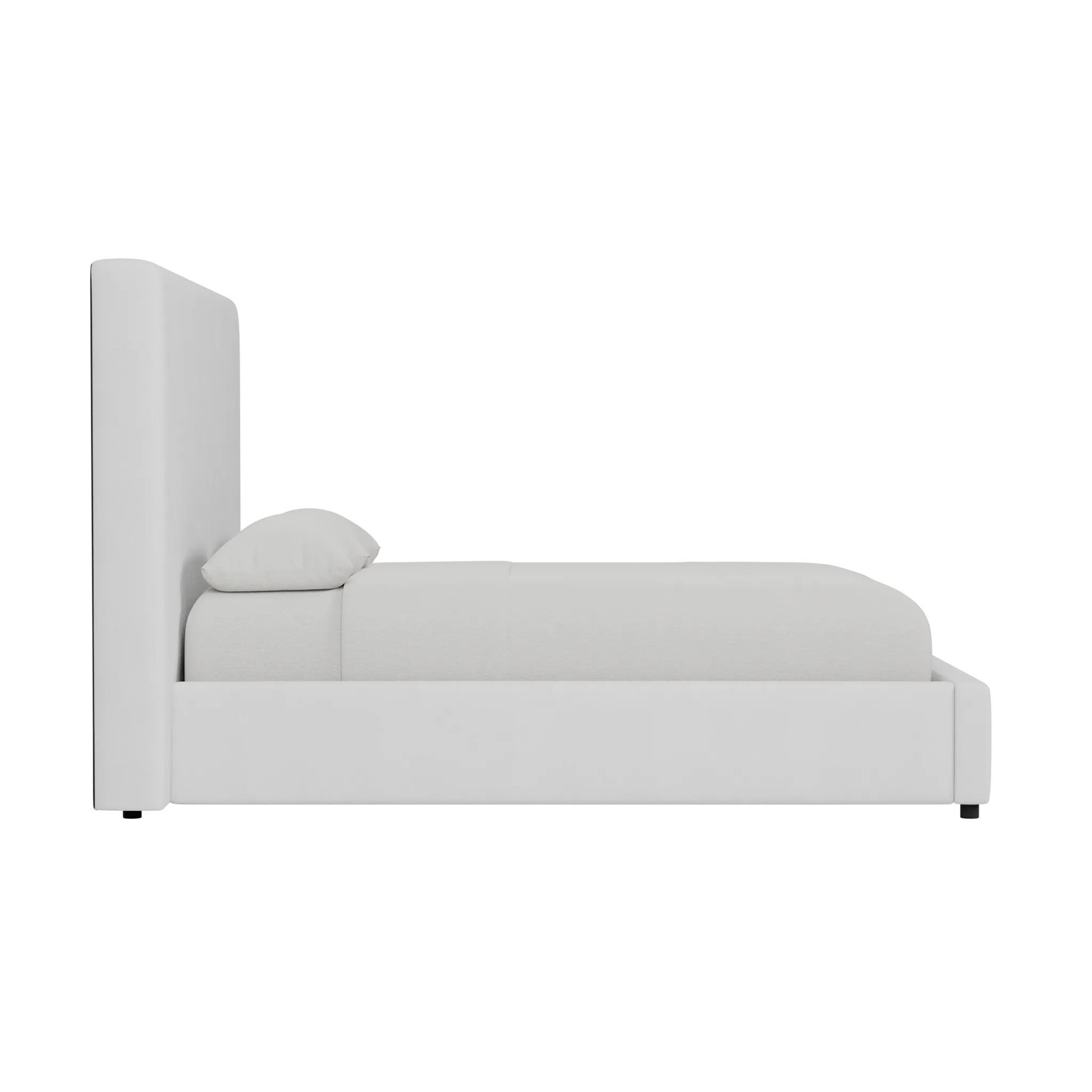 Grayton Suave White 54" Upholstered Platform Bed