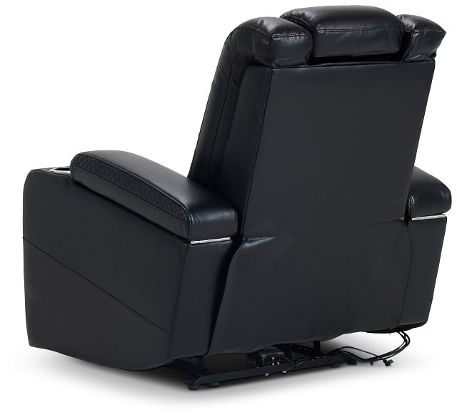 Troy Black Micro Power Recliner With Power Lumbar