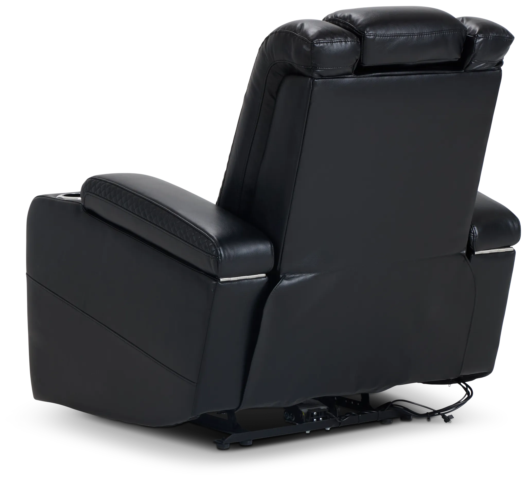 Troy Black Micro Power Recliner With Power Lumbar