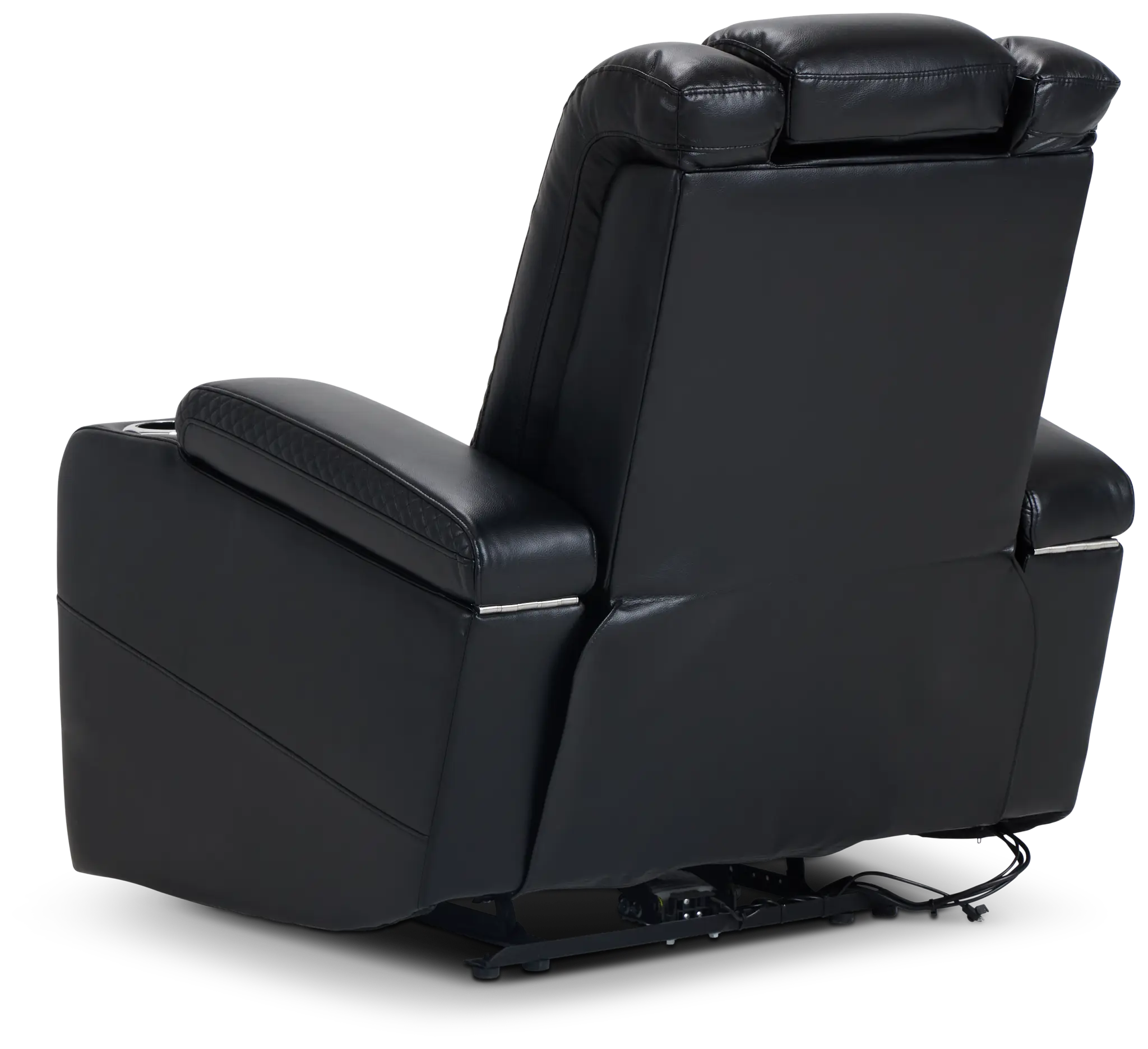 Troy Black Micro Power Recliner With Power Lumbar Troy Black Micro Power Recliner With Power Lumbar