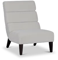 Emily White Velvet Accent Chair