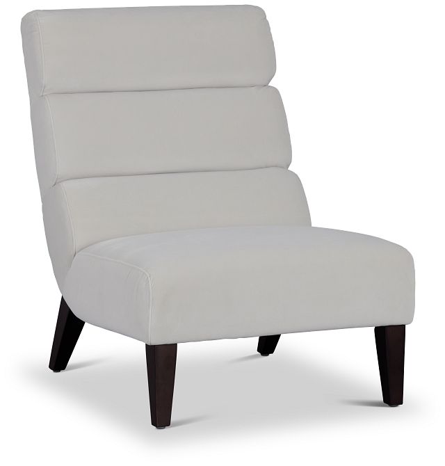 Emily White Velvet Accent Chair