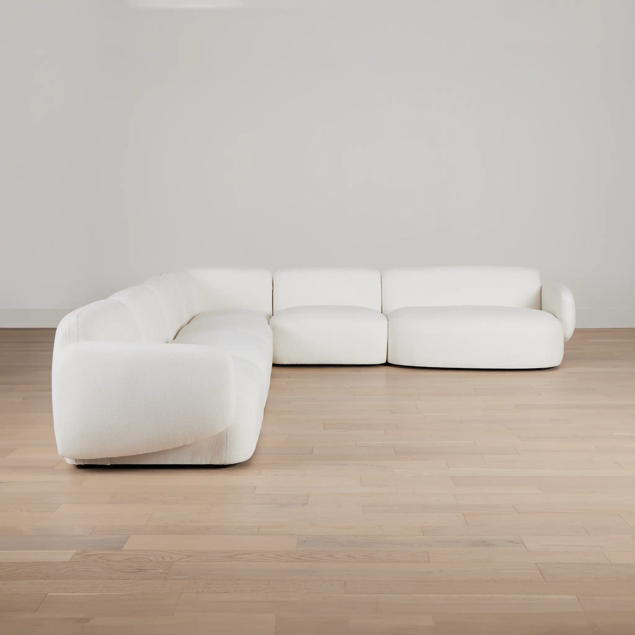 Halsey White Fabric Large Right Cuddler Sectional Halsey White Fabric Large Right Cuddler Sectional