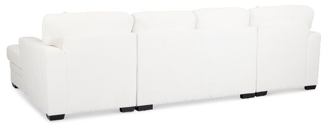 Everly White Fabric Double Chaise Sleeper Storage Sectional