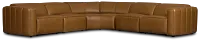 Jace Medium Brown Lthr/vinyl Small Dual Power Reclining Two-arm Sectional
