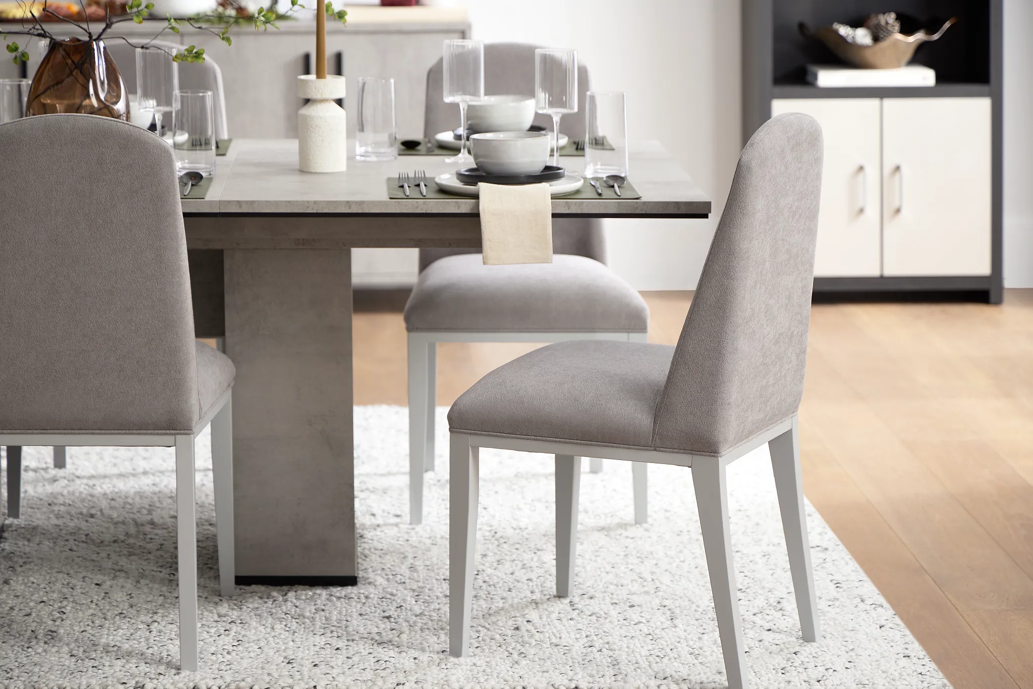 Pomona Gray Upholstered Side Chair