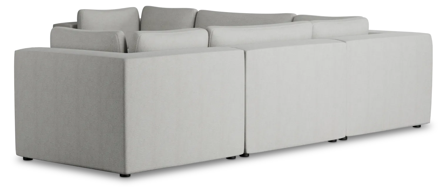 Destin Sutton Gray Fabric 5-piece Modular Sectional