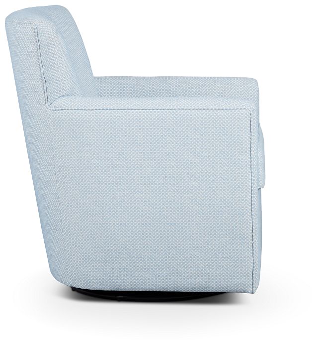 Harley Light Blue Fabric Swivel Accent Chair