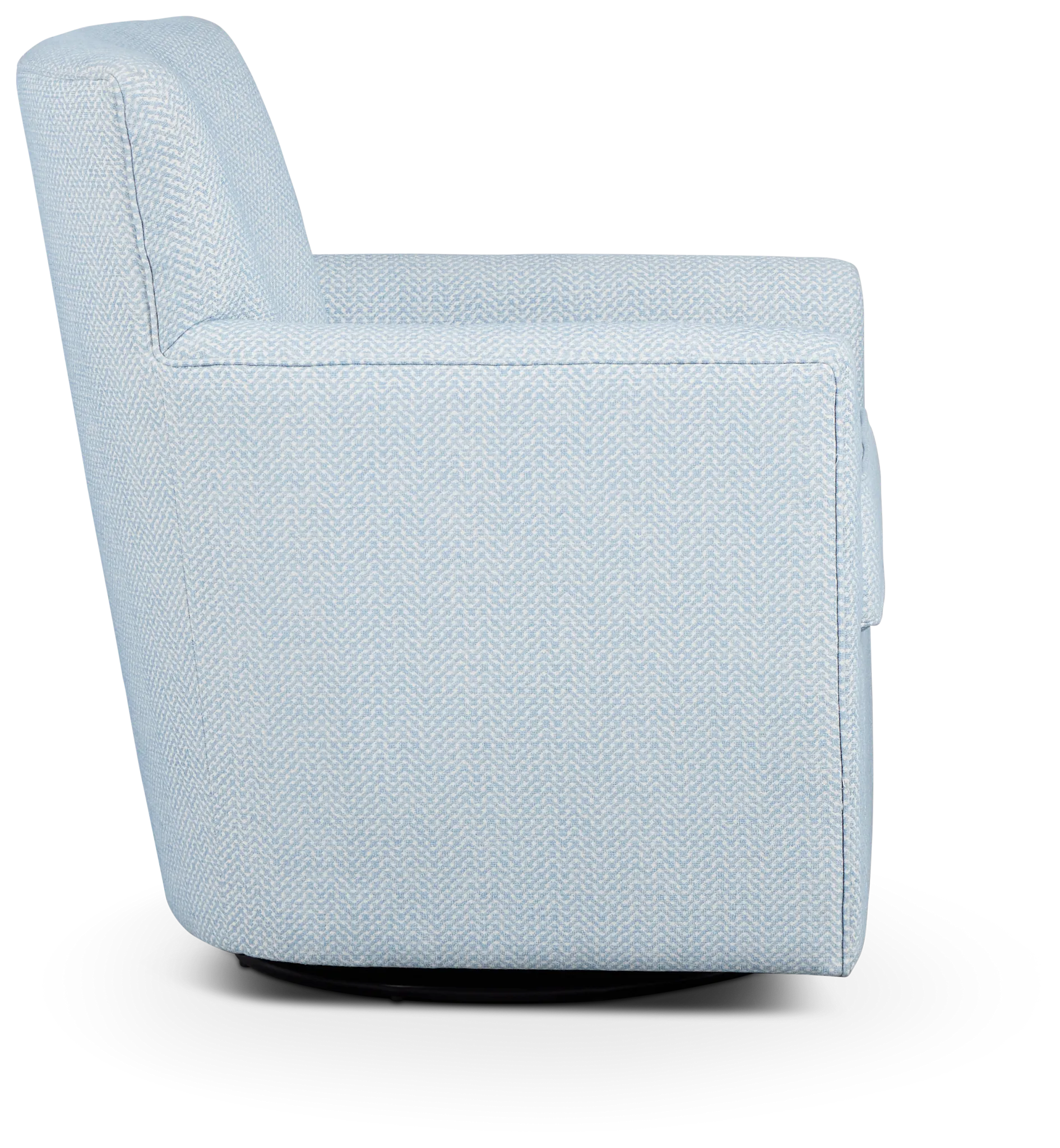 Harley Light Blue Fabric Swivel Accent Chair