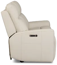 Sterling Ivory Lthr/vinyl Power Reclining Sofa
