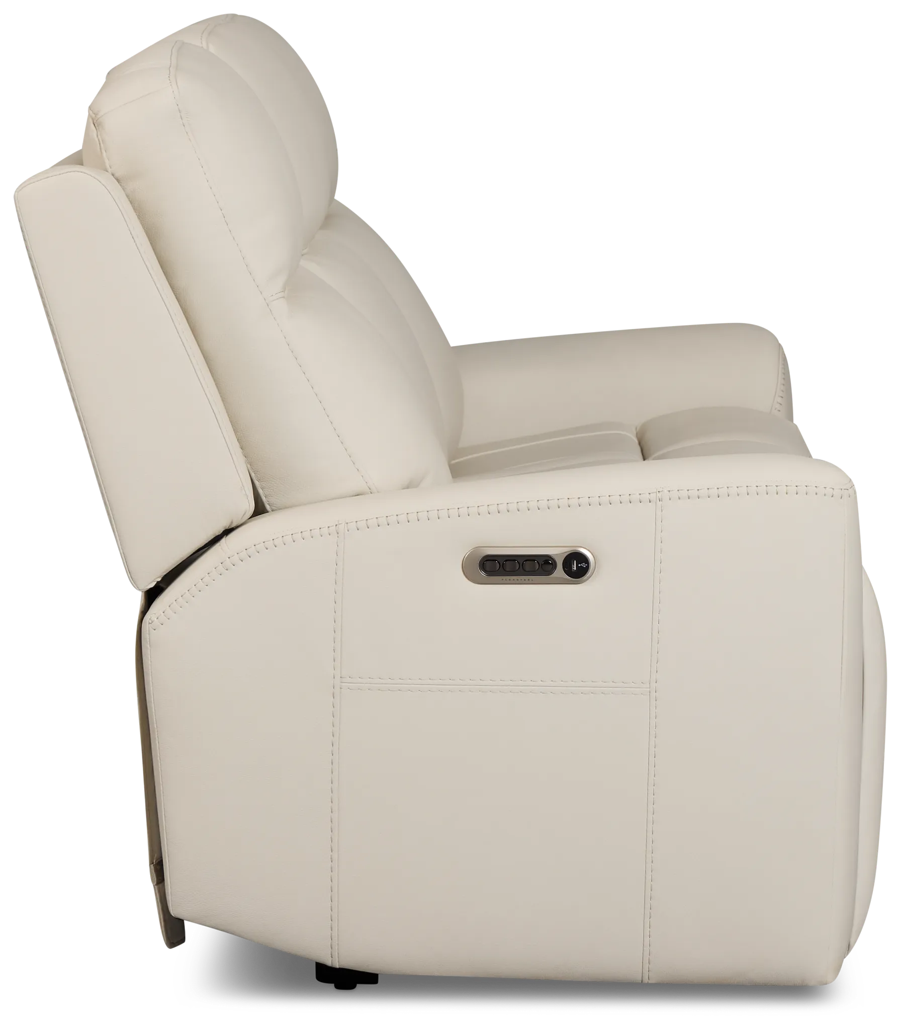 Sterling Ivory Lthr/vinyl Power Reclining Sofa