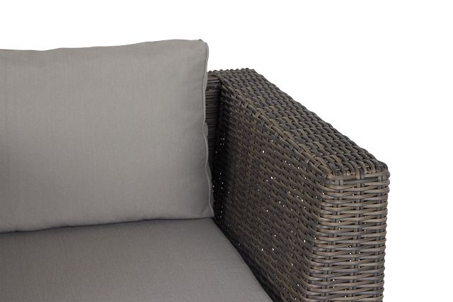 Tulum Gray Woven Cushioned Arm Chair