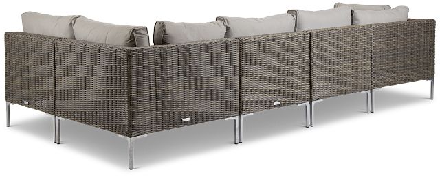 Tulum Gray Woven 5-piece Modular Sectional