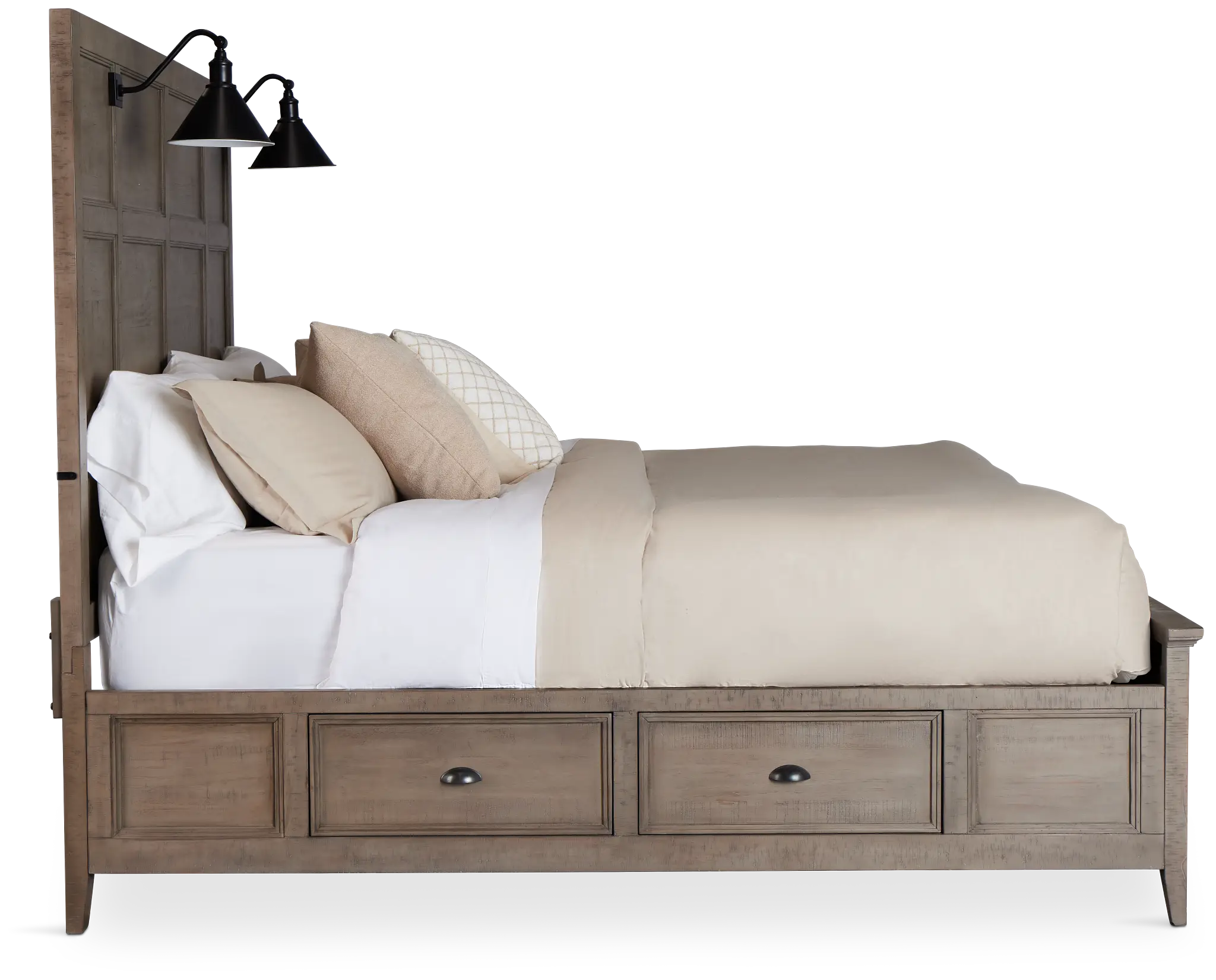 Heron Cove Light Tone Storage Panel Bed With Lights Heron Cove Light Tone Storage Panel Bed With Lights