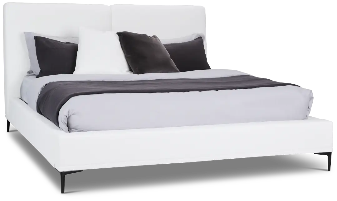 Emit Ivory Uph Panel Bed Emit Ivory Uph Panel Bed