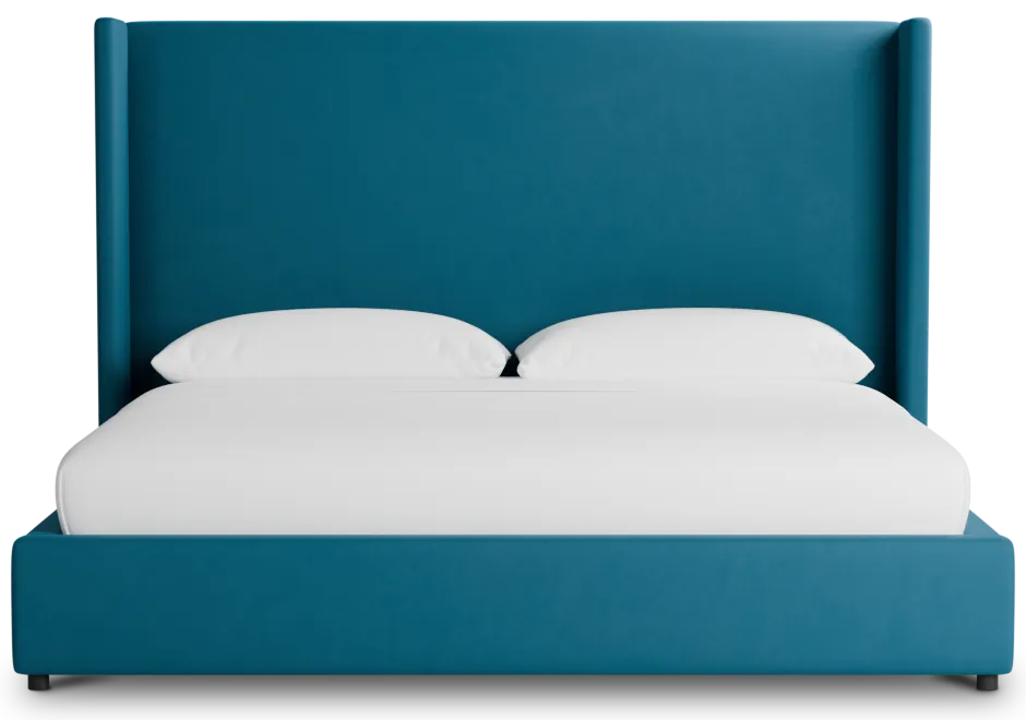 Captiva Joya Teal 60" Upholstered Shelter Bed