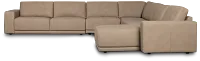 Kellan Taupe Leather Large Right Chaise Sectional