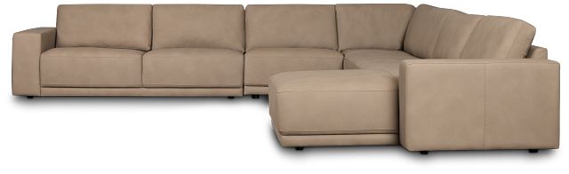 Kellan Taupe Leather Large Right Chaise Sectional