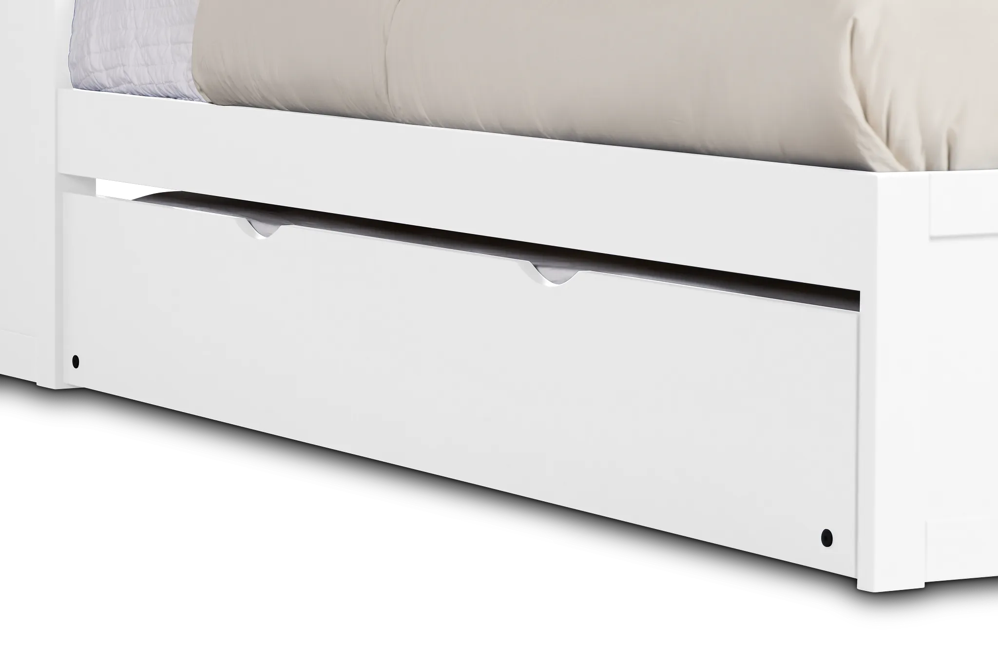 Charleston White Corner Bookcase Bed With Trundle