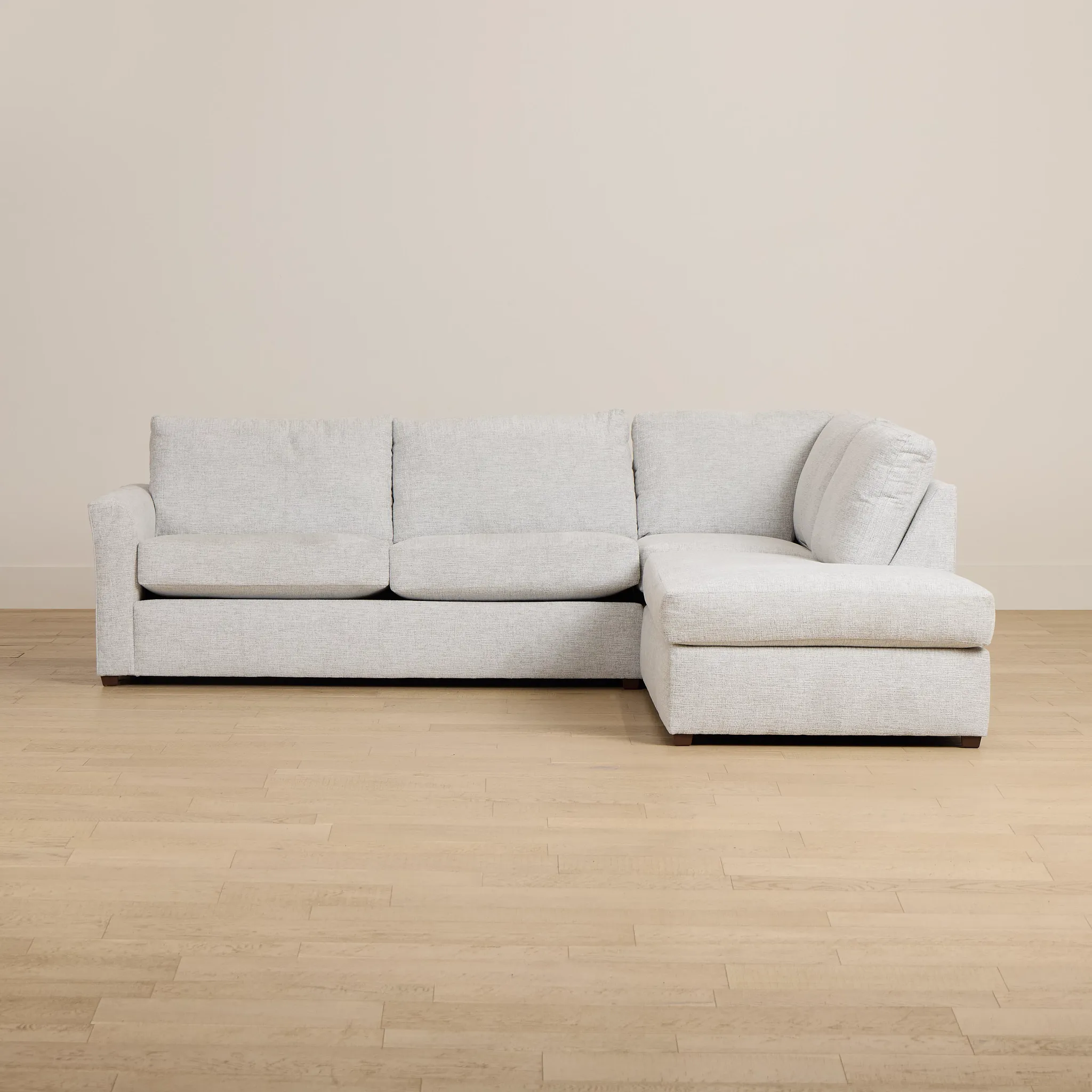 Miller Light Gray Fabric Right Bumper Sectional