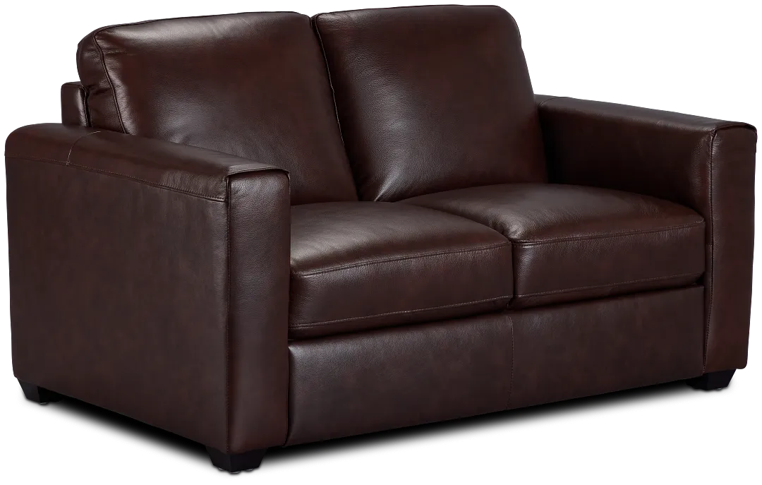 Lane Medium Brown Lthr/vinyl Loveseat