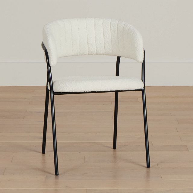 Fremont White Upholstered Arm Chair