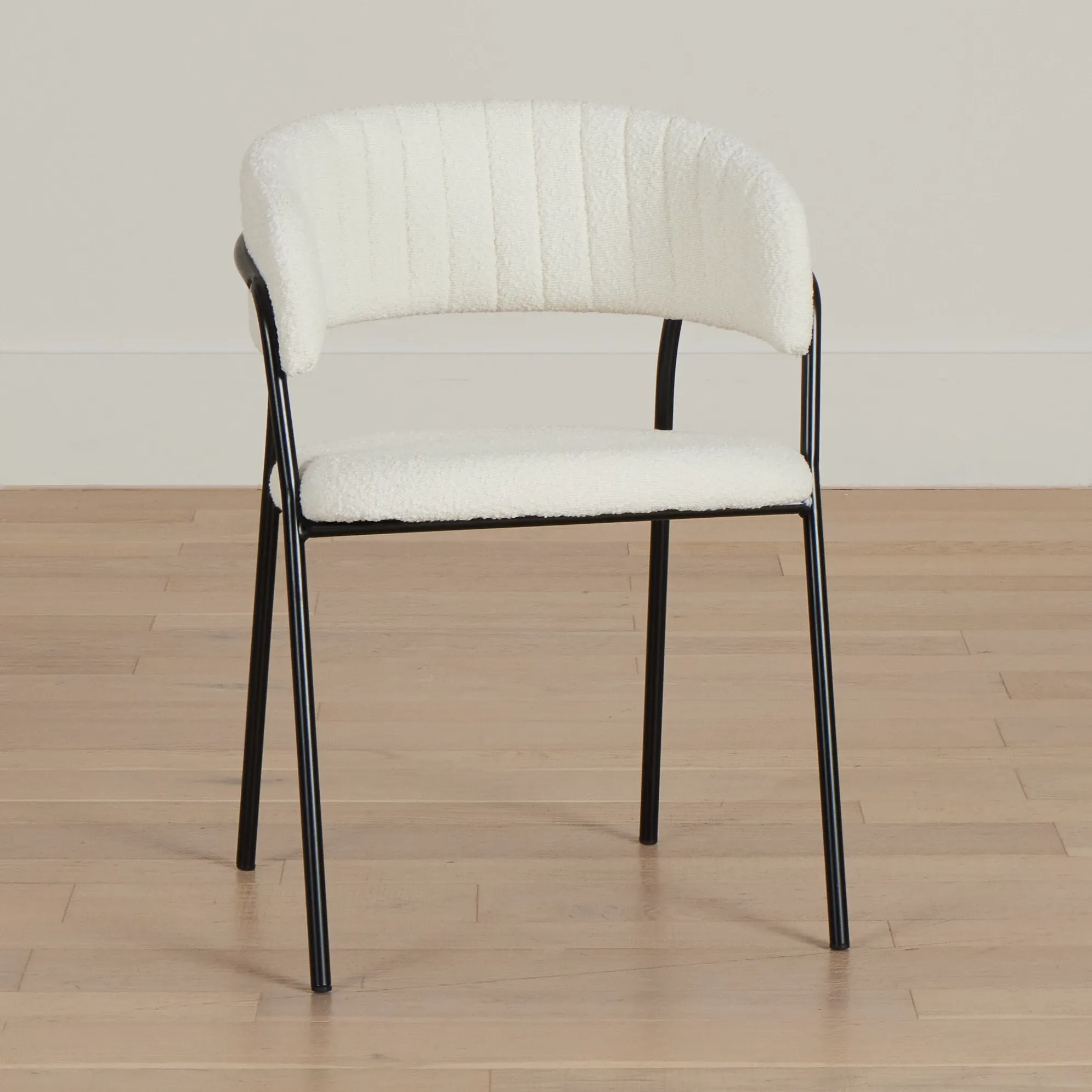 Fremont White Upholstered Arm Chair