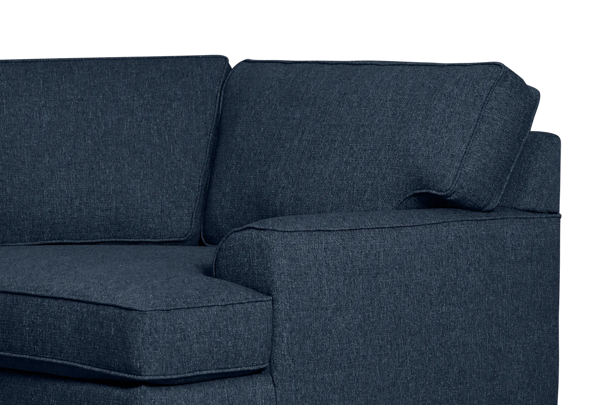 Sinclair Dark Blue Fabric Large Right Cuddler Sectional