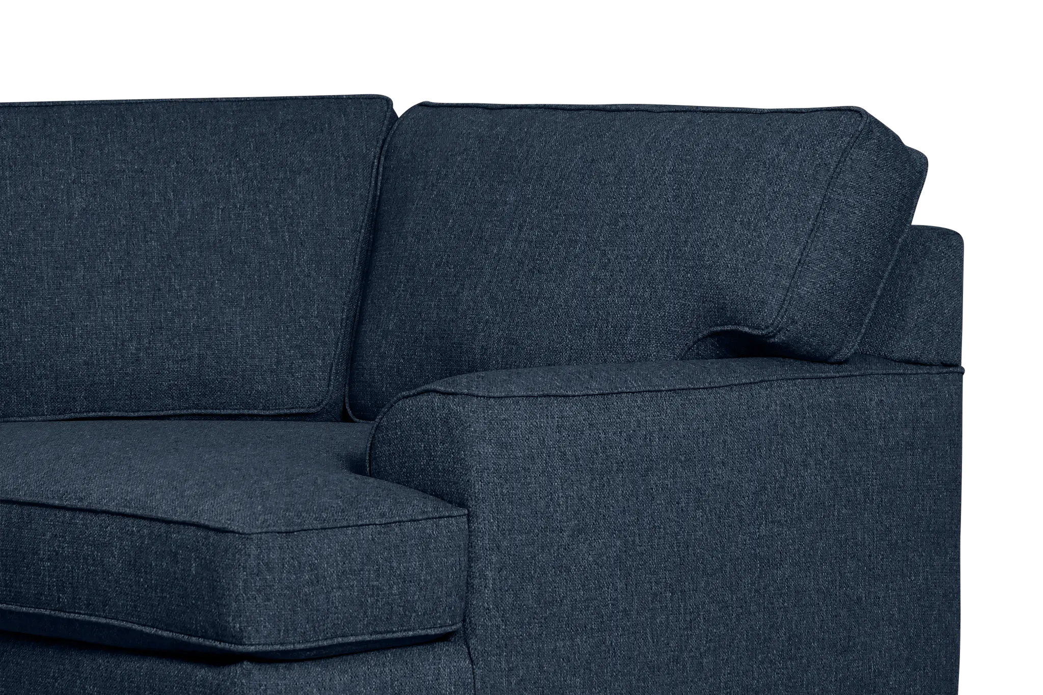 Sinclair Dark Blue Fabric Large Right Cuddler Sectional Sinclair Dark Blue Fabric Large Right Cuddler Sectional