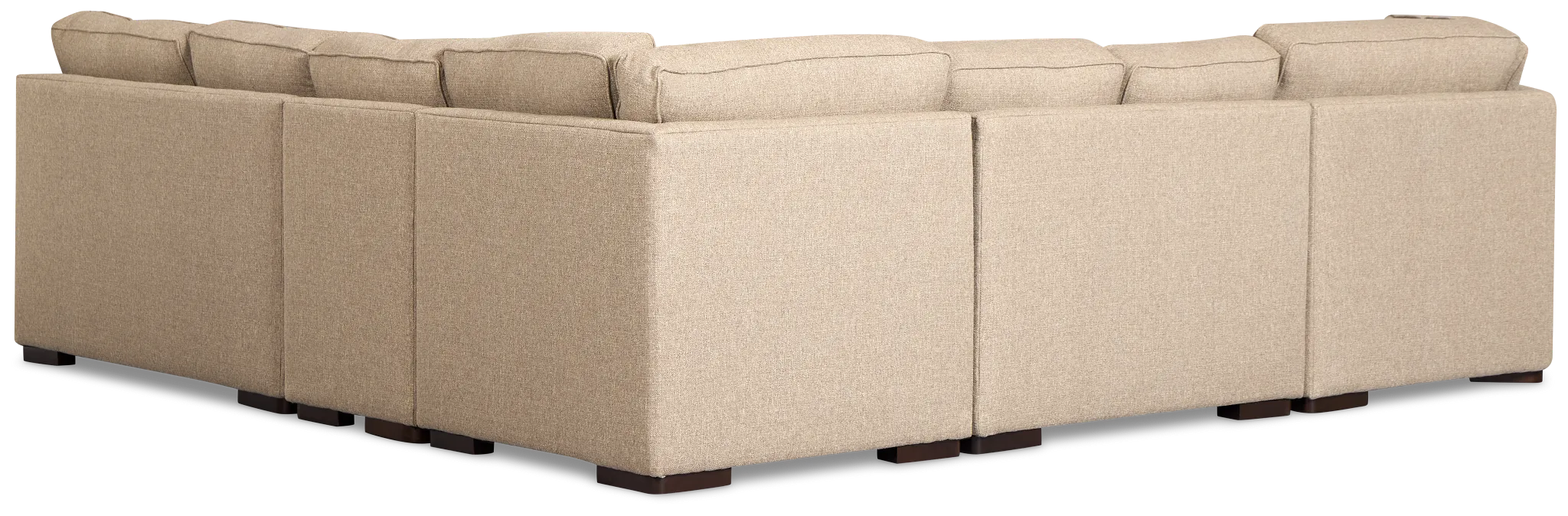 Sinclair Brown Fabric Large Left Cuddler Sectional
