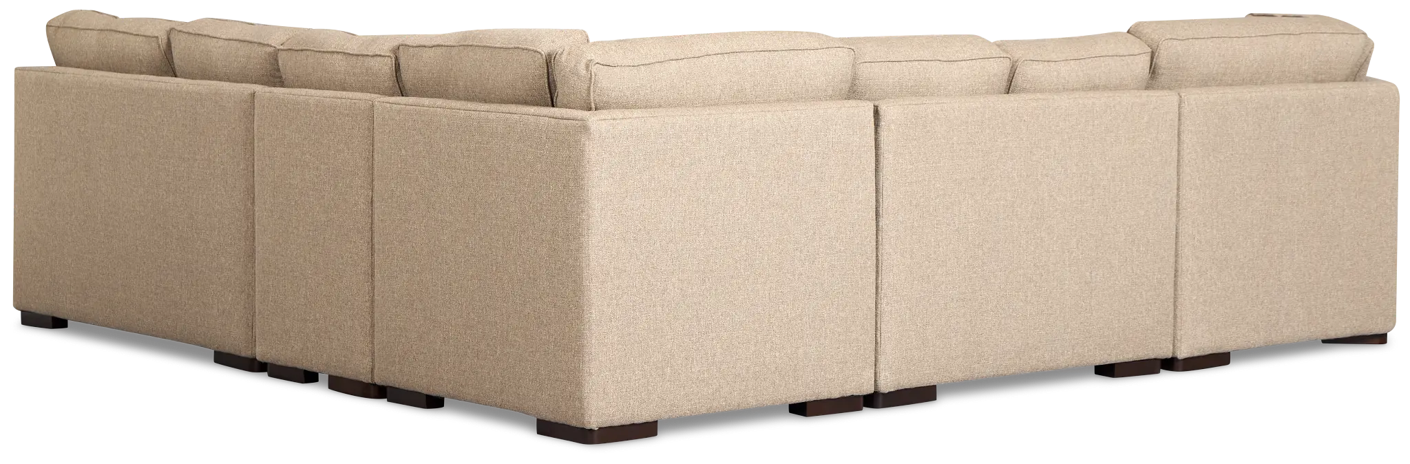 Sinclair Brown Fabric Large Left Cuddler Sectional Sinclair Brown Fabric Large Left Cuddler Sectional