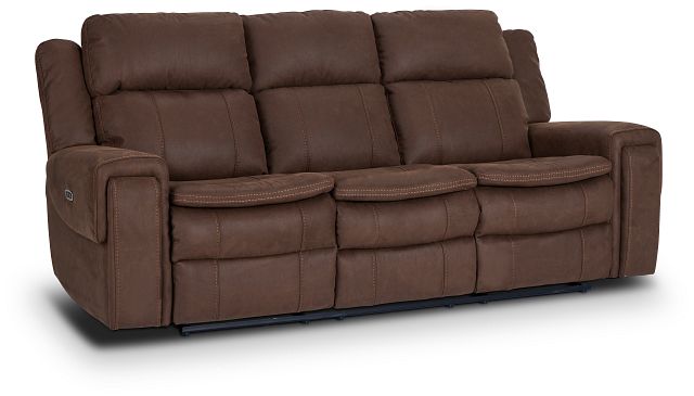 Scout Brown Micro Power Reclining Sofa (1)