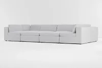 Destin Delray Light Gray Fabric 8-piece Pit Sectional