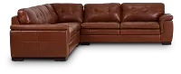 Braden Medium Brown Leather Small Two-arm Sectional
