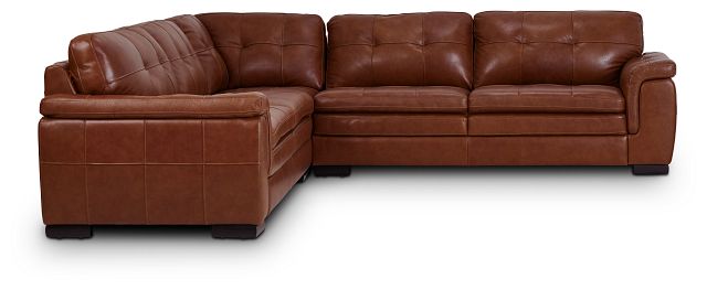 Braden Medium Brown Leather Small Two-arm Sectional