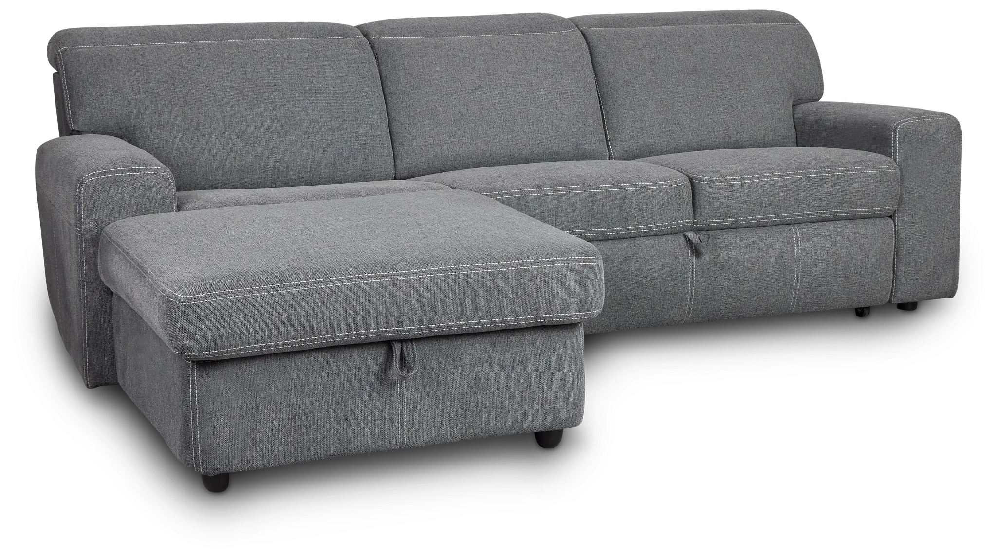 Callum Dark Gray Storage Small Left Power Chaise Sleeper Sectional