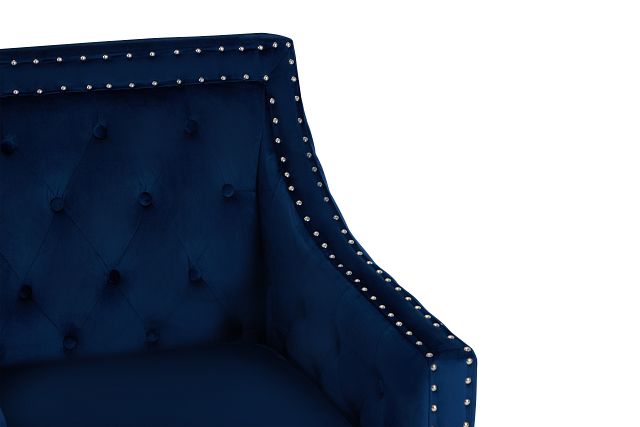 Tiffany Dark Blue Velvet Accent Chair