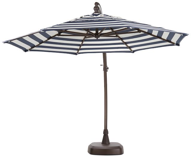 Cayman Dark Blue Stripe Cantilever Umbrella Set (1)